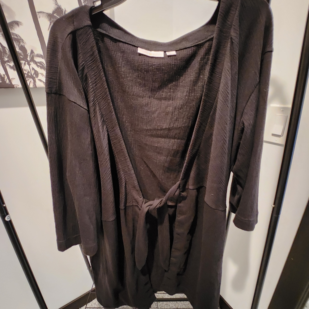 Belle by Kim Gravel Classic Black Open-Front Cardigan Size L